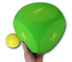 Dé géant PLUS MOINS + - mousse 16 cm tactile vert