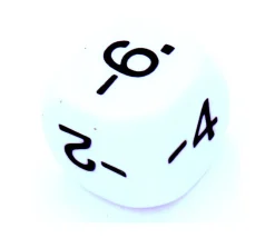 Dé 1 3 5 -2-4-6 impair positif et pair négatif en 16 mm