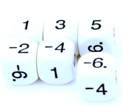 Dé 1 3 5 -2-4-6 impair positif et pair négatif en 16 mm