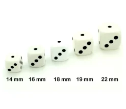 Dé à jouer blanc classique 16 mm points de 1 à 6 pour jeu de société
