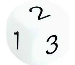 Dé à jouer BLANC 16 mm chiffres 123