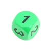 Dé à jouer bois chiffres 1 2 3 1 2 3 vert en 16 mm