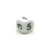 Dé à jouer chiffres 123456 en 22 mm de côté BLANC