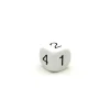 Dé à jouer chiffres 123456 18 mm de côté BLANC