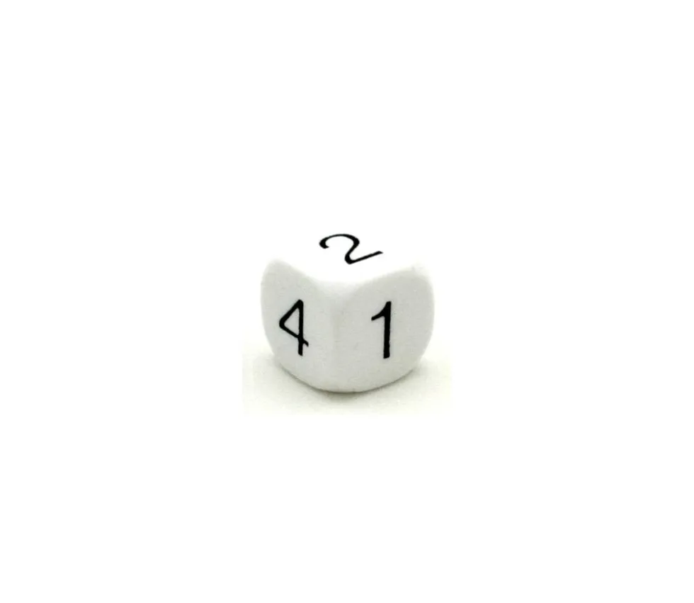 Dé à jouer chiffres 123456 18 mm de côté BLANC