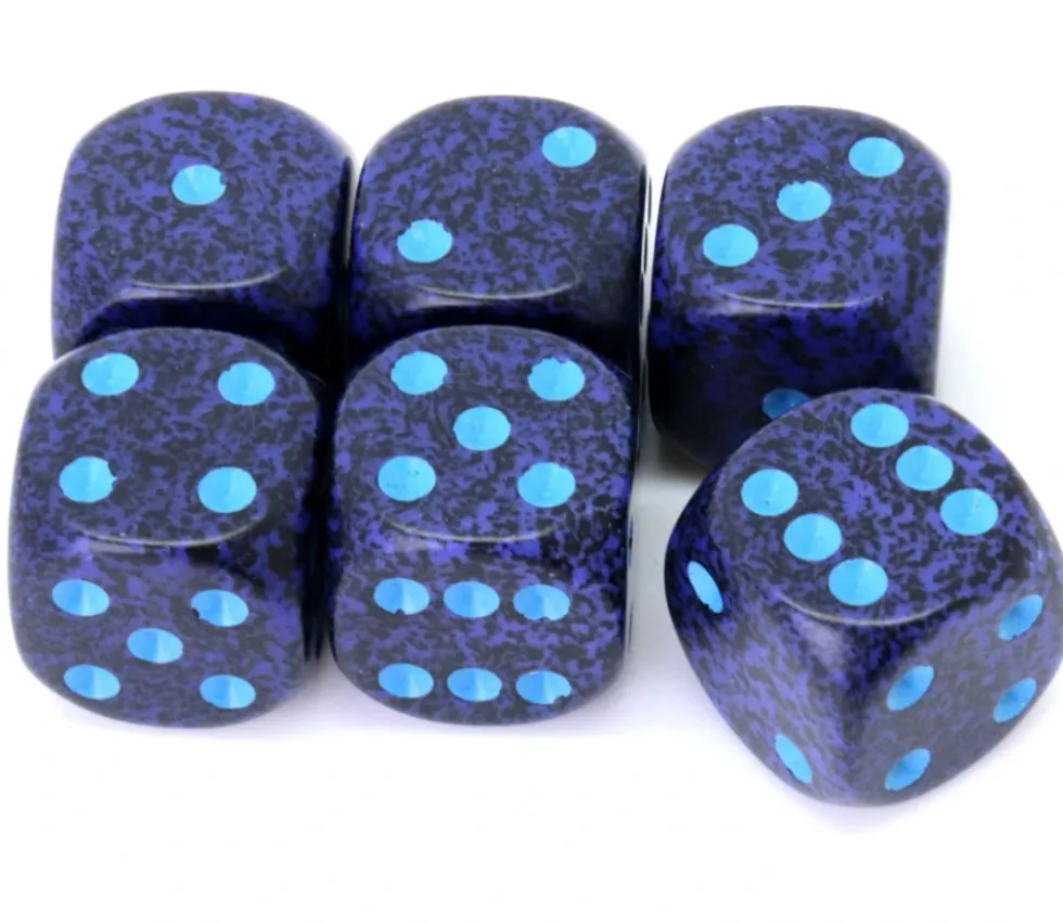Dé à jouer 16 mm bleu effet granit Speckled - Cobalt - Chessex