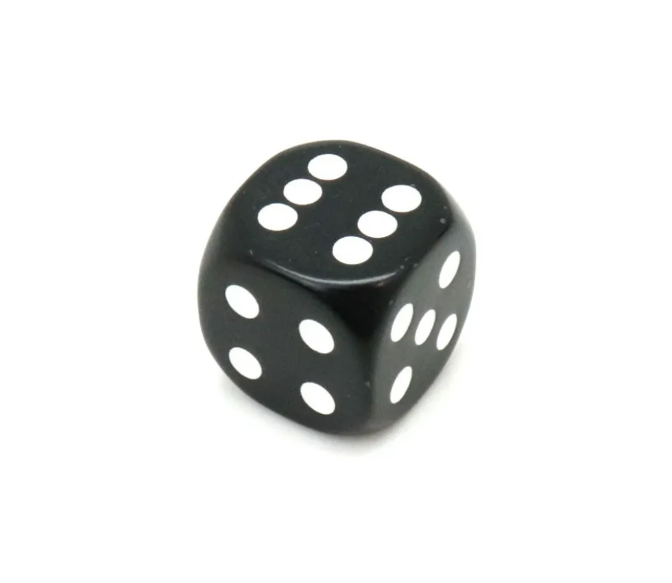 Dé à jouer 22 mm noir de 1 à 6