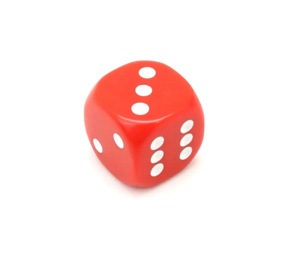Dé à jouer 22 mm rouge de 1 à 6