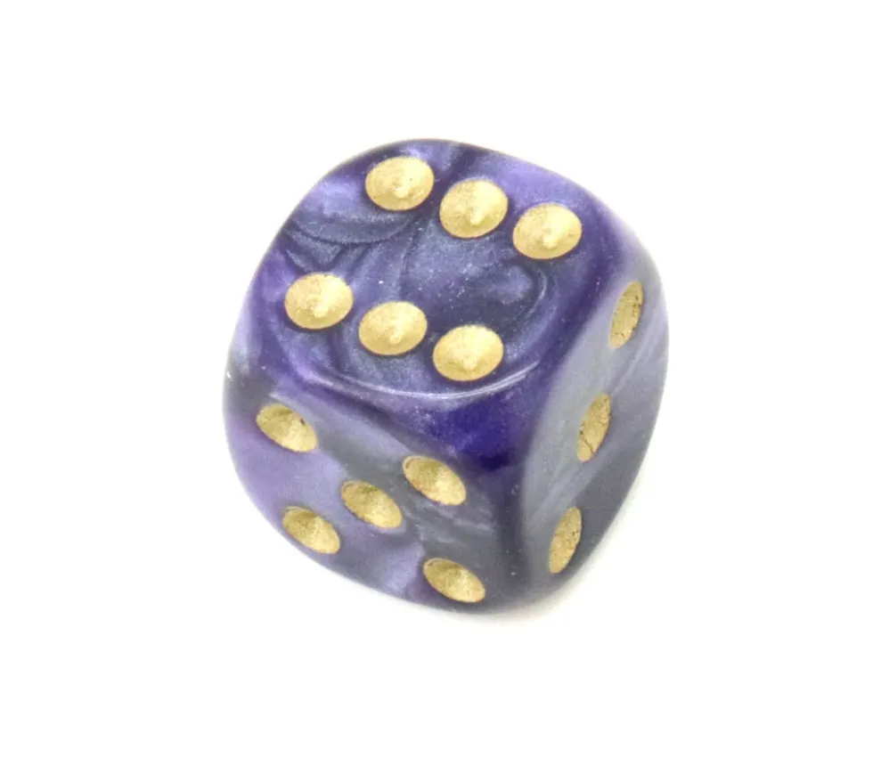 Dé à jouer nacré violet 16 mm