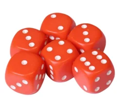 Dé à jouer orange 16 mm standard points de 1 à 6 pour jeu de société à l'unité