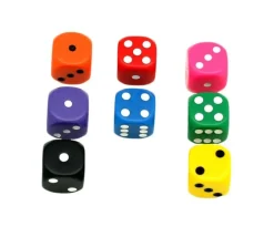 Dé à jouer orange 16 mm standard points de 1 à 6 pour jeu de société à l'unité