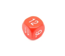 Dé à jouer ROUGE 16 mm chiffres 7 à 12