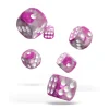 Dé 16 mm D6 marbré rose et argent Oakie Doakie