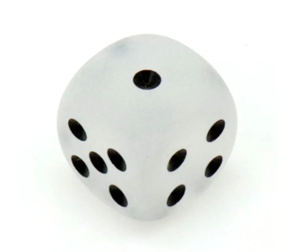 Dé 16 mm givré blanc