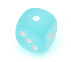 Dé 16 mm givré turquoise