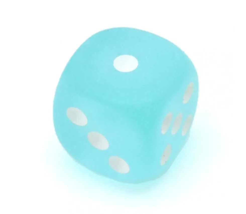 Dé 16 mm givré turquoise