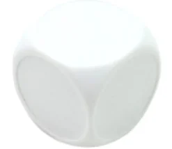 Dé 22 mm plastique blanc neutre - faces creux rond