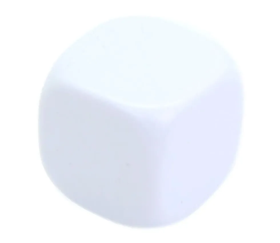 Dé 18 mm plastique neutre à personnaliser blanc