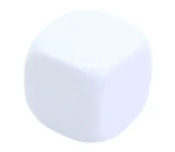Dé 18 mm plastique neutre à personnaliser blanc