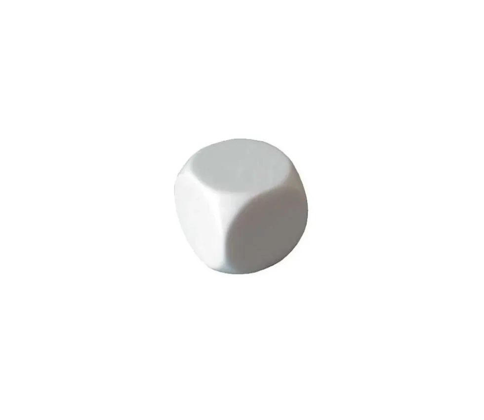 Dé 18 mm plastique neutre à personnaliser blanc