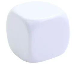 Dé 22 mm plastique neutre à personnaliser blanc