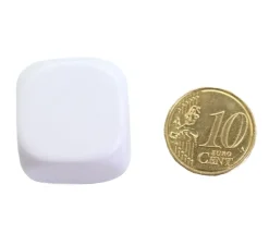 Dé 22 mm plastique neutre à personnaliser blanc