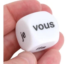 Dé 22 mm pronom personnel je tu il nous vous ils