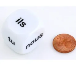 Dé 22 mm pronom personnel je tu il nous vous ils