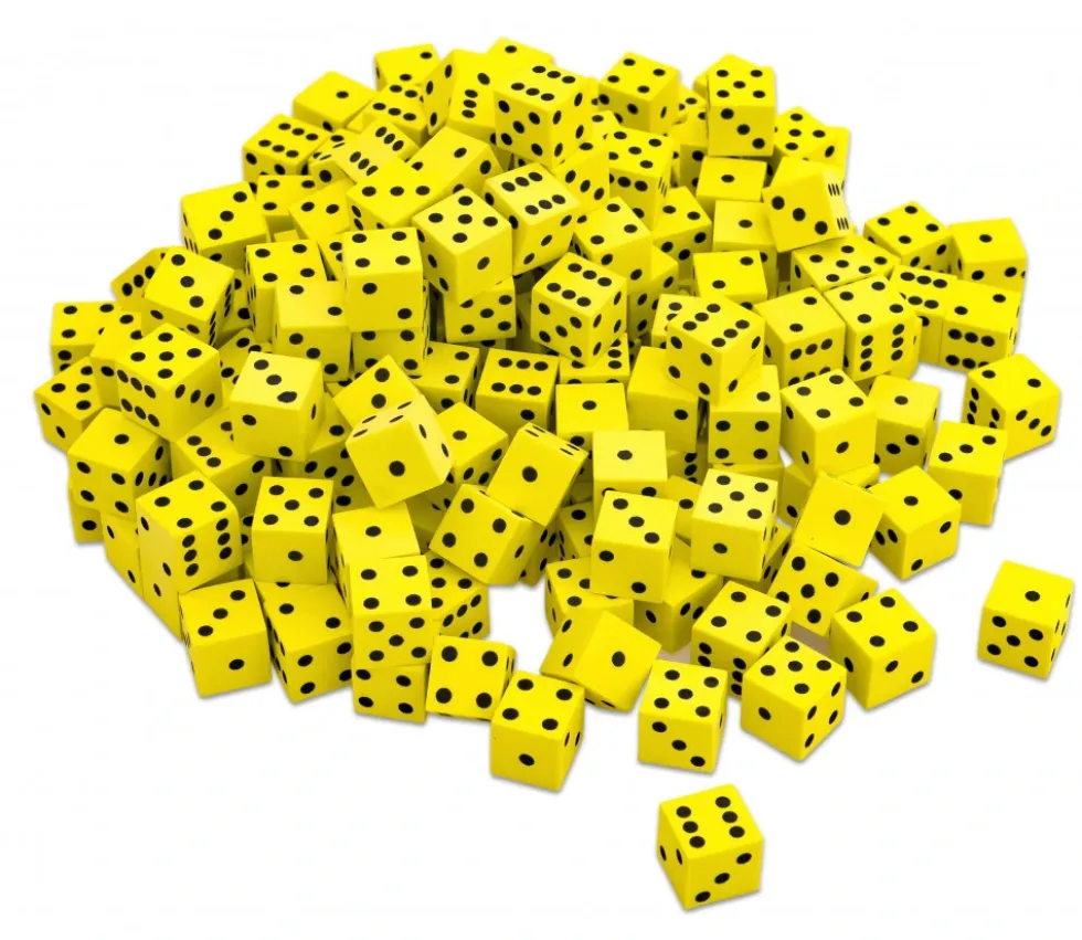Dé mousse silencieux ultra léger 19 mm jaune