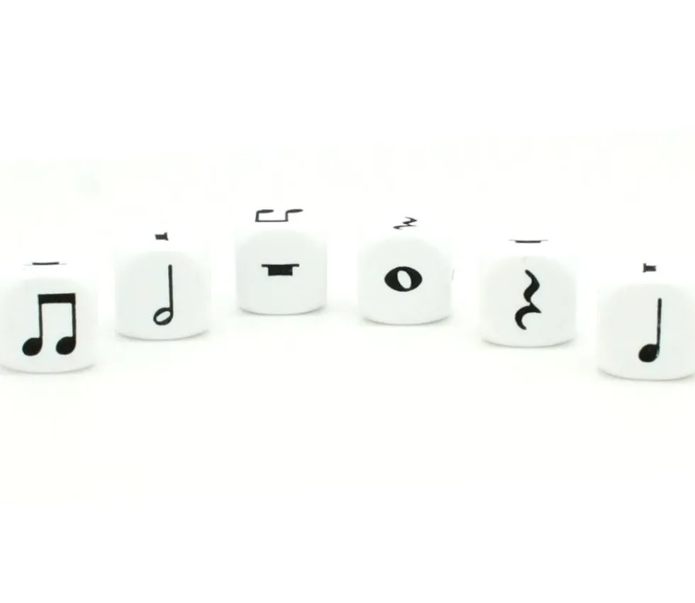 Dé Musique 16 mm notes musicales