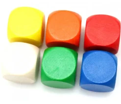 Dé neutre jaune 16 mm en bois sans marquage hêtre à l'unité