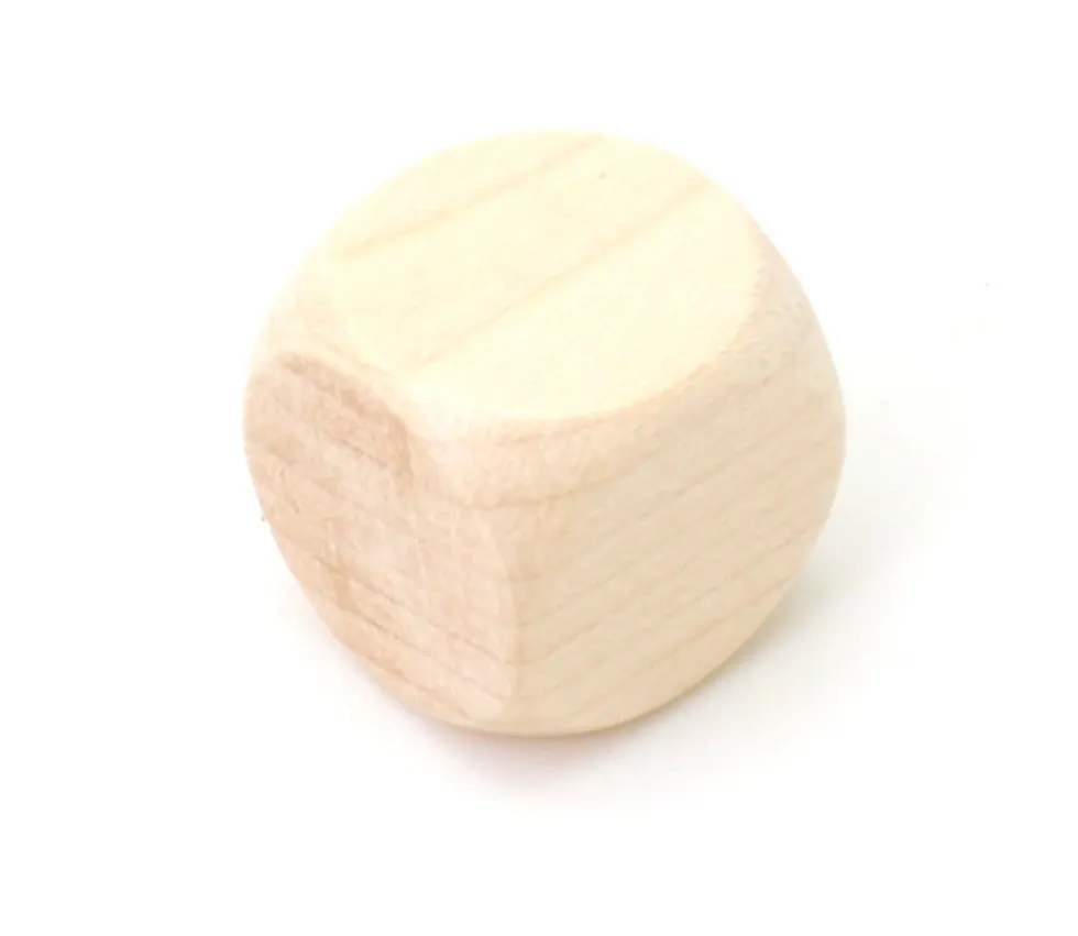 Dé neutre 18 mm en bois sans marquage hêtre