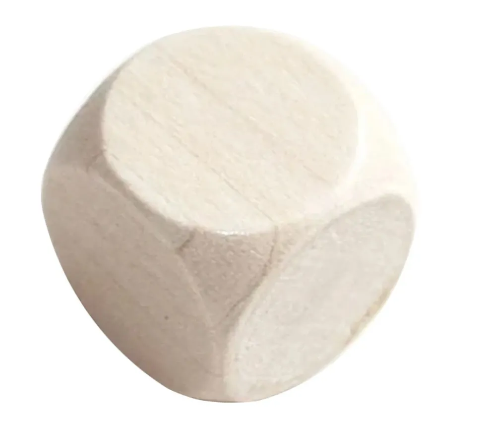 Dé neutre 20 mm en bois sans marquage hêtre