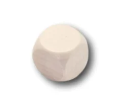 Dé neutre naturel 16 mm en bois sans marquage hêtre à l'unité