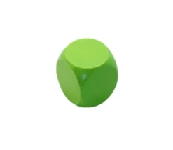 Dé neutre vert clair 16 mm en bois hêtre sans marquage à l'unité