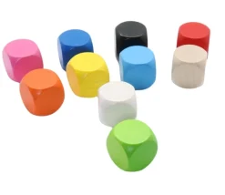 Dé neutre vert clair 16 mm en bois hêtre sans marquage à l'unité