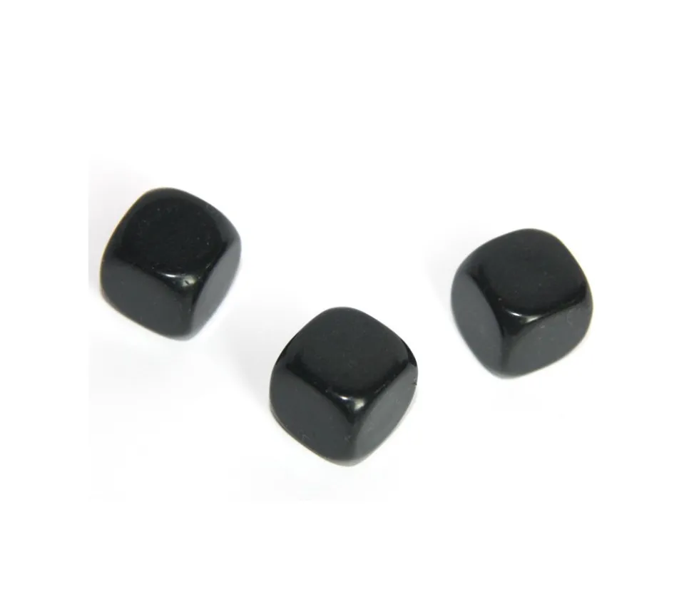 Dé plastique neutre 16 mm à personnaliser NOIR