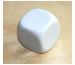 Dé plastique neutre 16 mm à personnaliser blanc