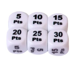 Dé points gagnants 16 mm +5 à +30