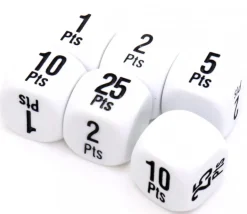 Dé points gagnants 16 mm 1 2 5 10 25 pts