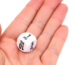 Dé points gagnants 16 mm 1 2 5 10 25 pts