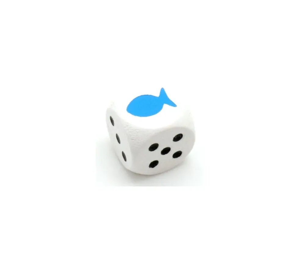 Dé poisson 16 mm en bois 23456