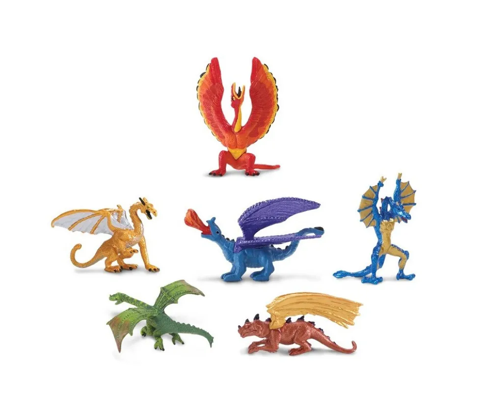 Dragons : 6 figurines dragons d'environ 6 cm