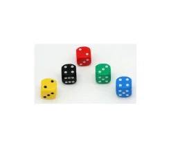 5 Dés de jeux Yams colorés en 18 mm