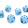 6 Dés de l'Armée fédérale USA bleu en 16 mm