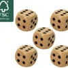 5 Dés en bois 3 cm de 1 à 6 pour jeu de société yam géant