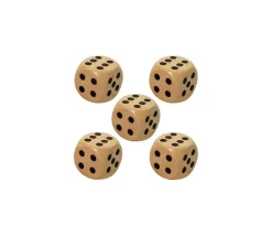 5 Dés en bois 3 cm de 1 à 6 pour jeu de société yam géant