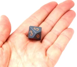 10 dés 10 faces opaques gris et or de 0 à 9 - Chessex