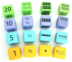 16 dés géants 4.5 cm découverte numération