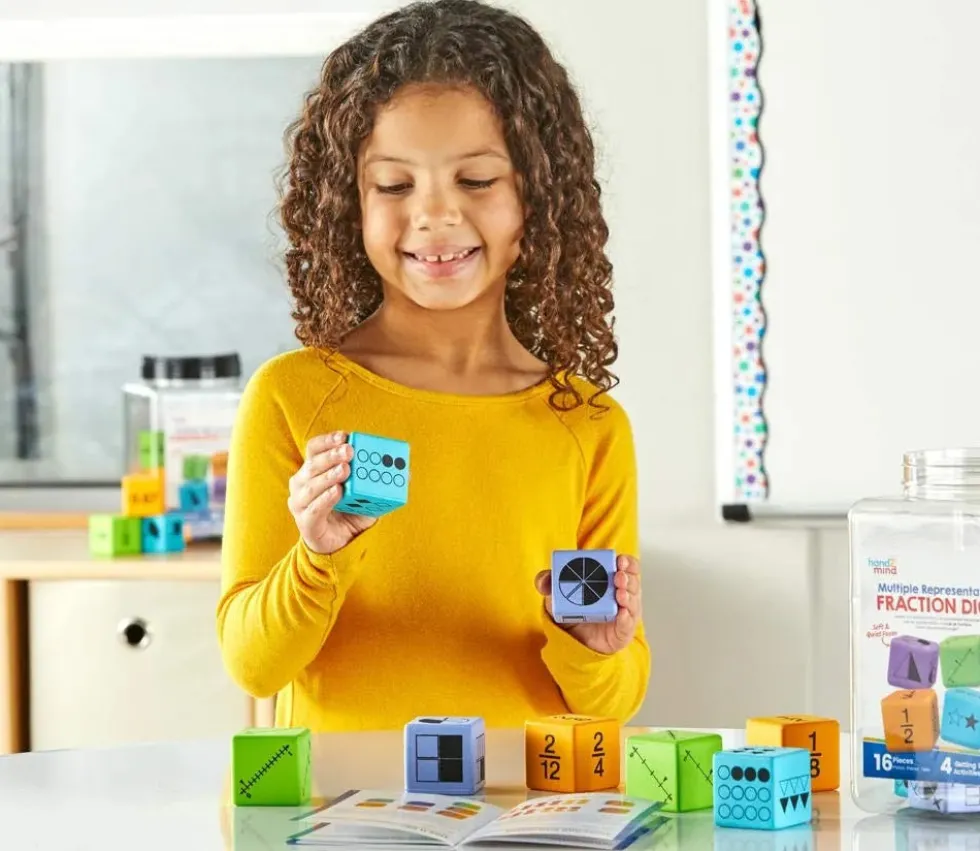 16 dés géants 4.5 cm Fractions